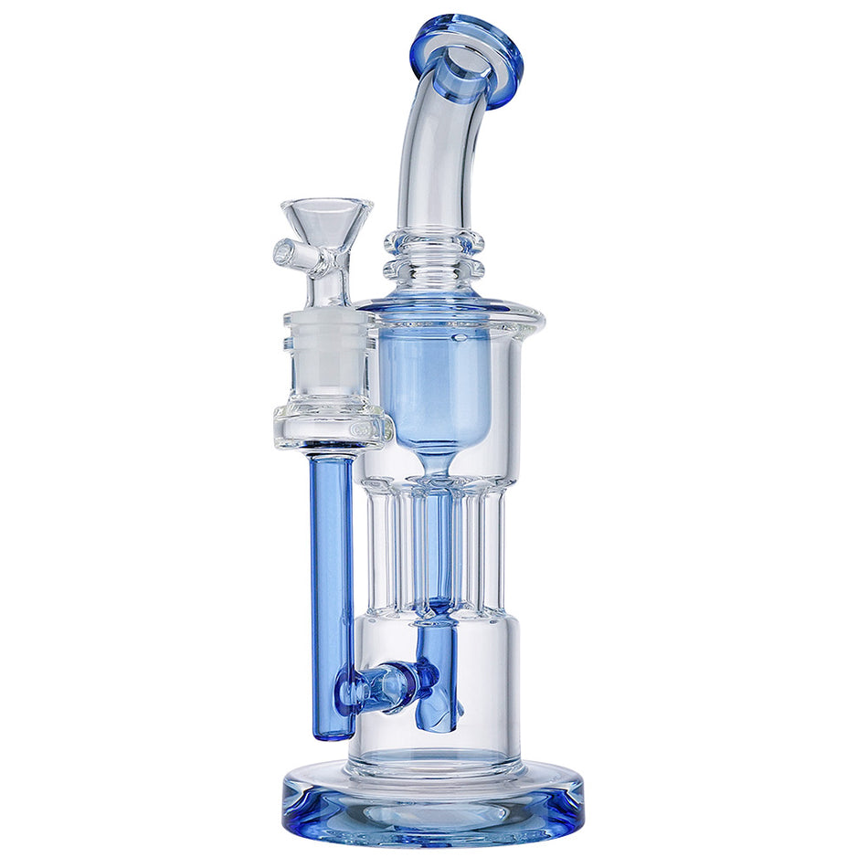 (WATER PIPE) 9.5" 6 ARM PERC - BLUE