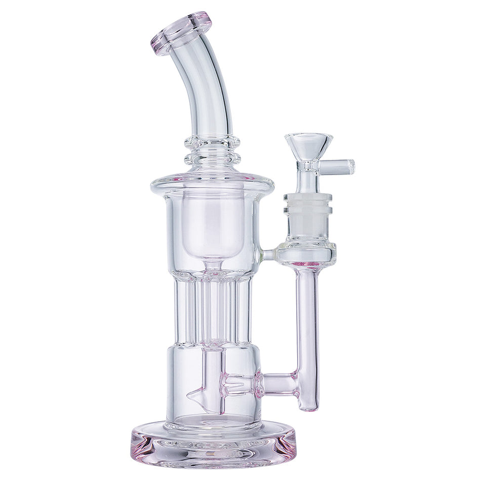 (WATER PIPE) 9.5" 6 ARM PERC - PINK