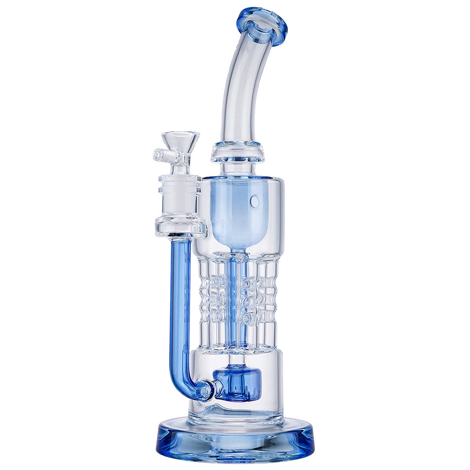 (WATER PIPE) 12" 6 ARM PERC - BLUE