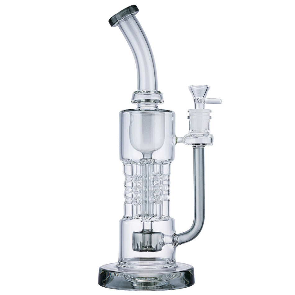 (WATER PIPE) 12" 6 ARM PERC - GREY