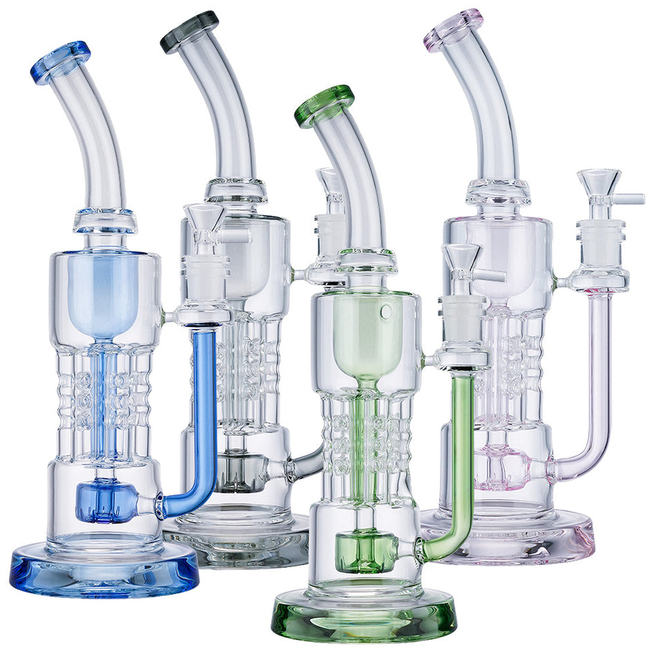 (WATER PIPE) 12" 6 ARM PERC - GREEN