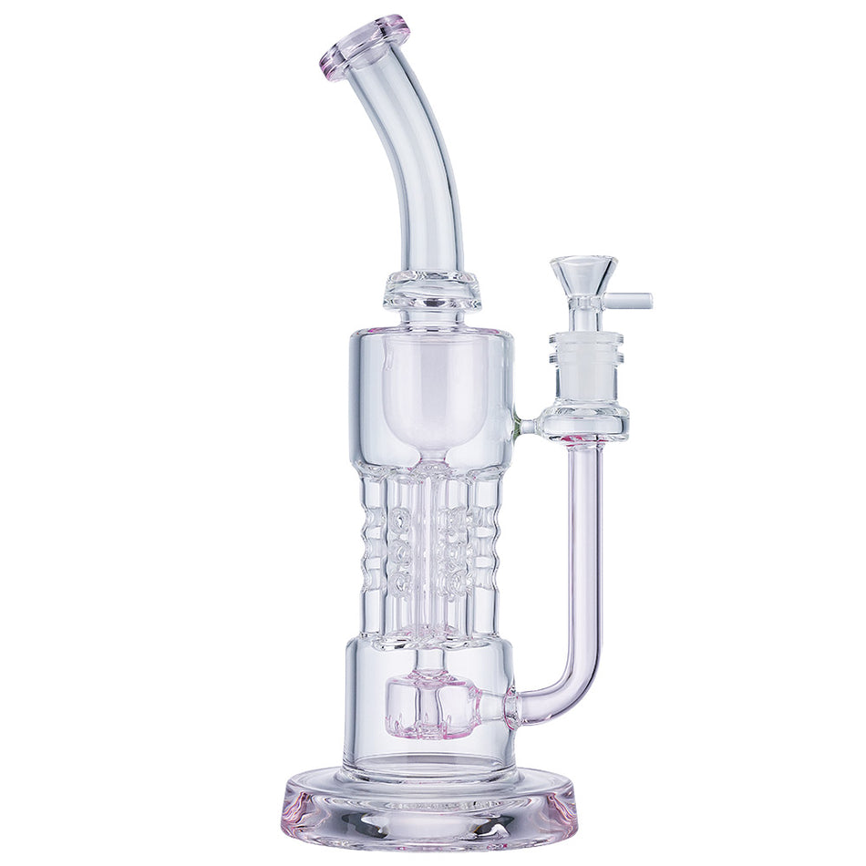 (WATER PIPE) 12" 6 ARM PERC - PINK