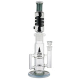 (WATER PIPE) 16.5" 2 PC FREEZABLE COIL PERC - BLACK WHITE