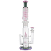 (WATER PIPE) 16.5" 2 PC FREEZABLE COIL PERC - JADE PINK