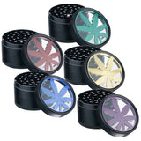 (GRINDER) 2.5" CAL GRINDER 4PC LEAF - GREEN