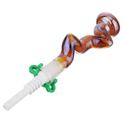 (NECTAR STRAW) ZIG ZAG SEE THROUGH CERAMIC TIP - AMBER