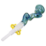 (NECTAR STRAW) ZIG ZAG SEE THROUGH CERAMIC TIP - BLUE