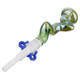 (NECTAR STRAW) ZIG ZAG SEE THROUGH CERAMIC TIP - GREEN