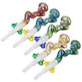 (NECTAR STRAW) ZIG ZAG SEE THROUGH CERAMIC TIP - BLUE