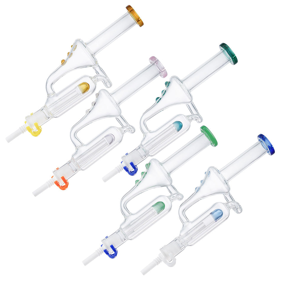 (NECTAR COLLECTOR) 6.3" NECTAR COLLECTOR WITH RECYCLER 10mm CERAMIC TIP - PINK