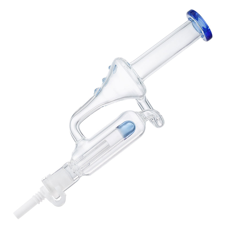 (NECTAR COLLECTOR) 6.3" NECTAR COLLECTOR WITH RECYCLER 10mm CERAMIC TIP - BLUE
