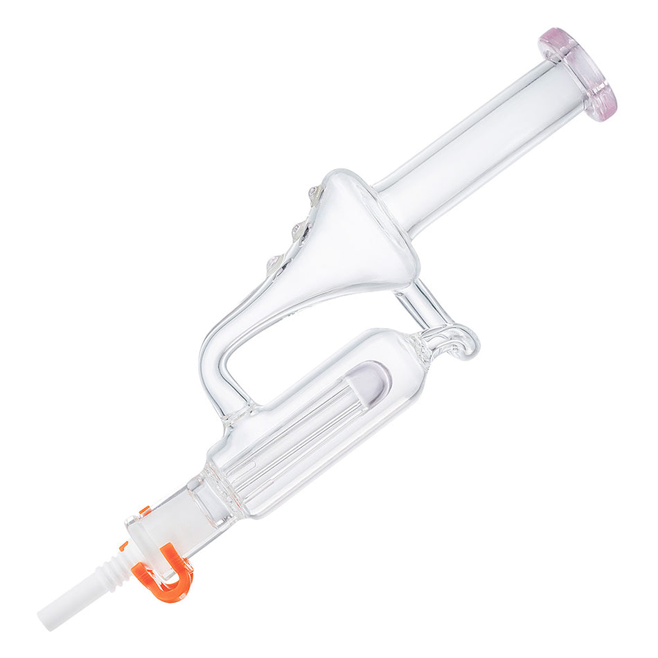 (NECTAR COLLECTOR) 6.3" NECTAR COLLECTOR WITH RECYCLER 10mm CERAMIC TIP - PINK