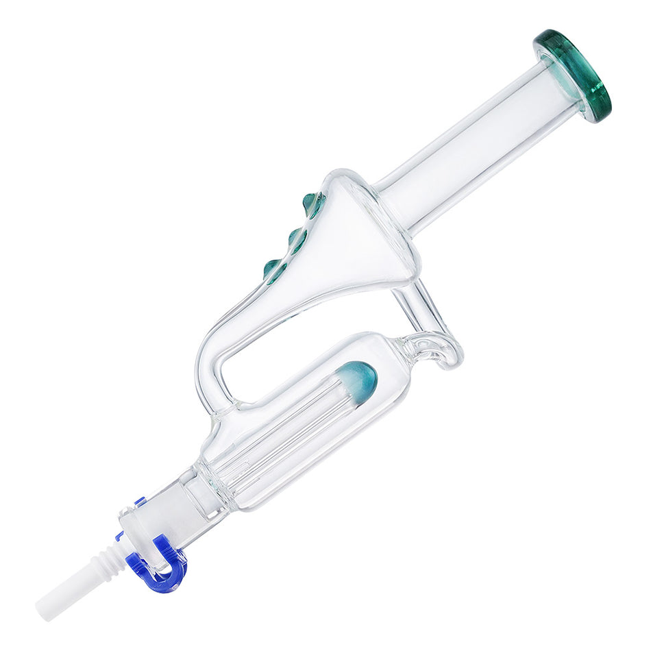 (NECTAR COLLECTOR) 6.3" NECTAR COLLECTOR WITH RECYCLER 10mm CERAMIC TIP - TEAL