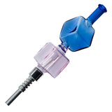 (NECTAR COLLECTOR) 5.7" DOUBLE CUBE SCREW TITANIUM TIP - PINK / BLUE