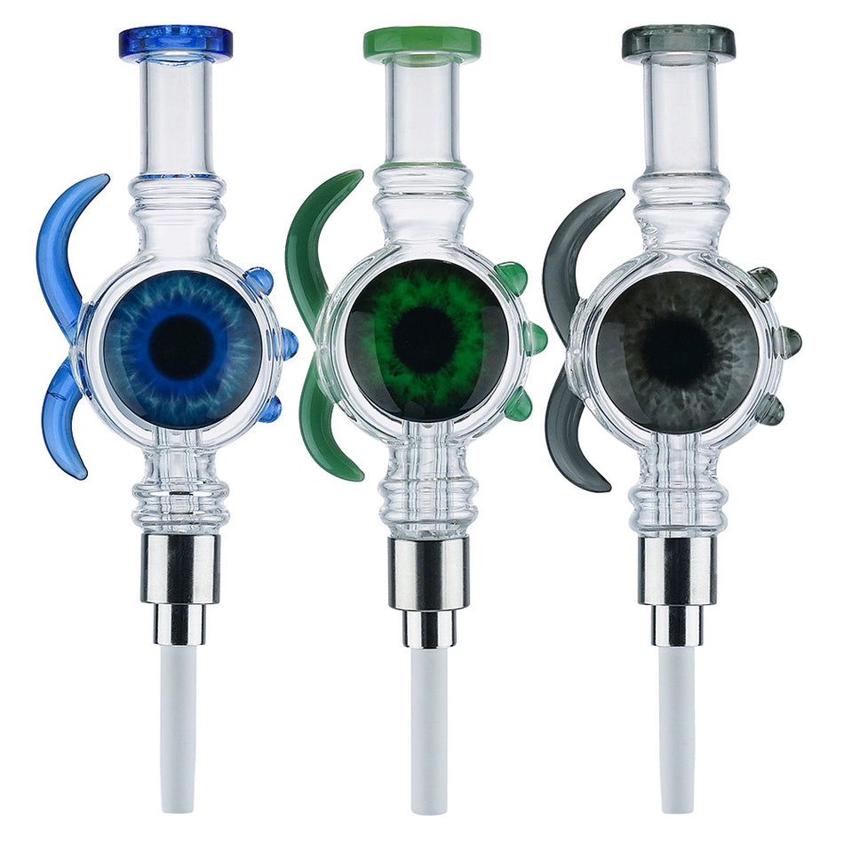 (NECTAR COLLECTOR) 4.8" EVIL EYE SCREW CERAMIC TIP - BLACK