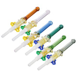 (NECTAR STRAW) SEE THROUGH FUMED GLASS CERAMIC TIP - BLUE