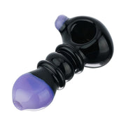 (HAND PIPE ) 3.5" TRIPPLE RING - BLACK PURPLE