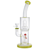 (WATER PIPE) 12" MUSHROOM PERC - GREEN/YELLOW