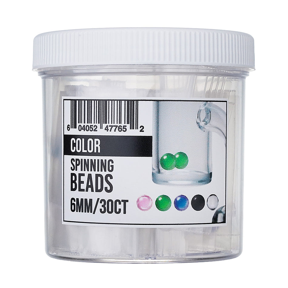 (BEADS) COLOR SPINNING BEADS 2PC 15PK JAR - 6mm