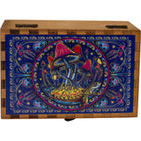 (WOODEN BOX) SMALL 6" X 4" MUSHROOMS