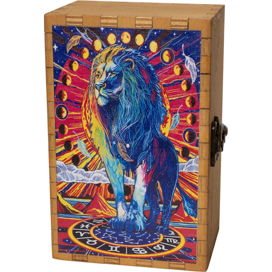 (WOODEN BOX) SMALL 6" X 4" CELESTIAL LION