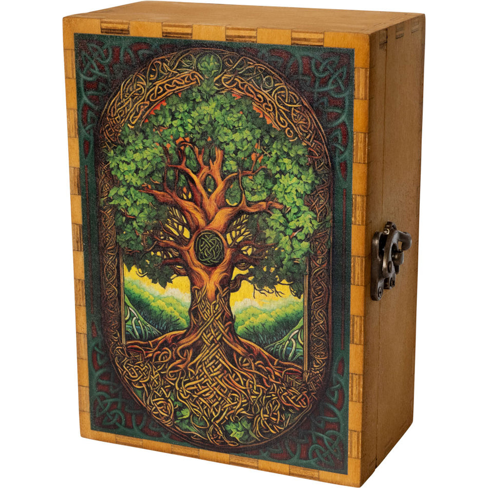 (WOODEN BOX) LARGE 5" X 7" CELTIC TREE