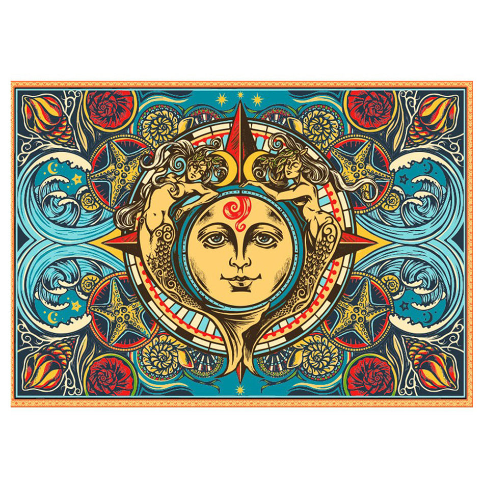 (3D TAPESTRIES) 60" X 90" MERMAID SUN MOON