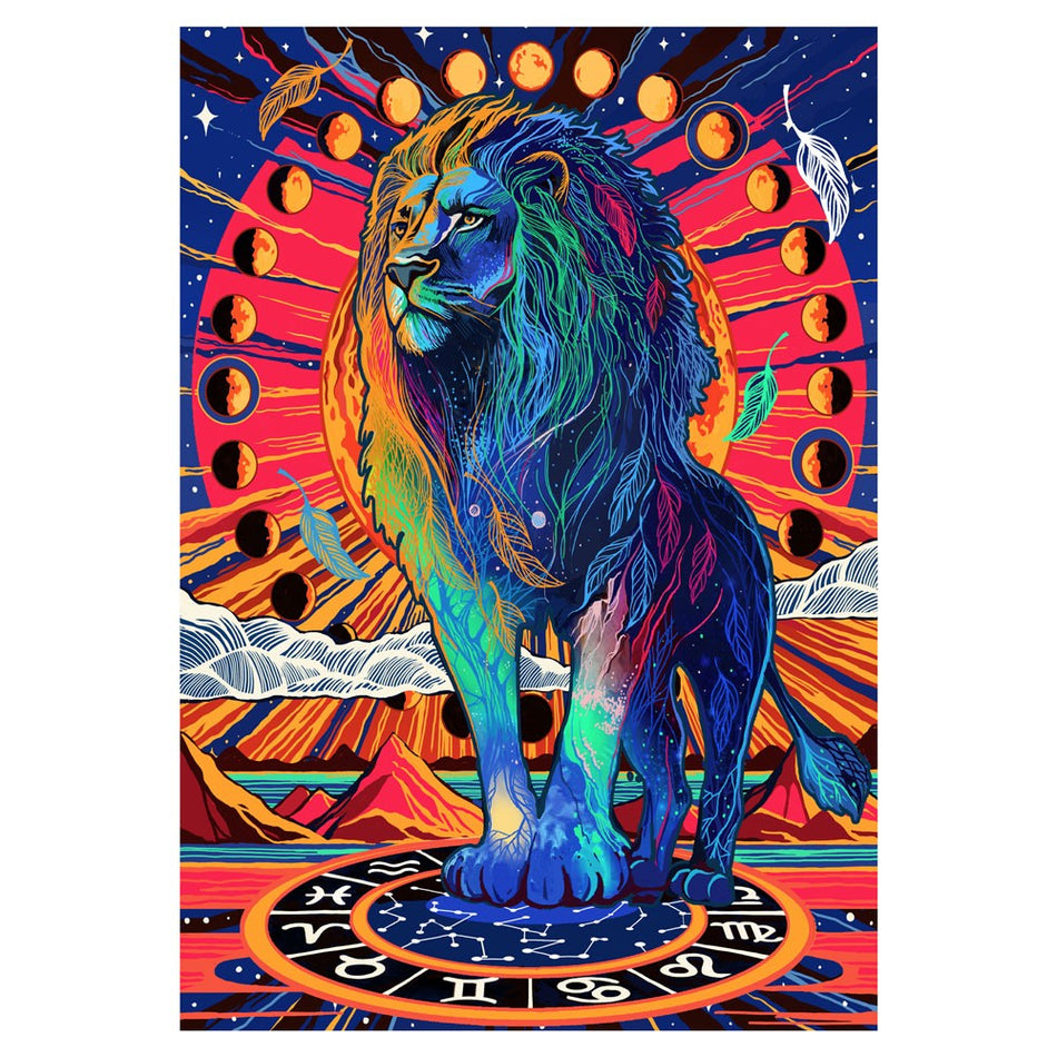 (3D TAPESTRIES) 60" X 90" CELESTIAL LION