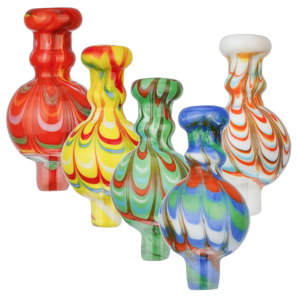 (CARB CAP) FEATHER DESIGN BALL CARB CAP - WHITE