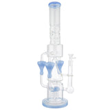 (WATER PIPE) 19" TRIPLE DROPPER PERC - JADE BLUE