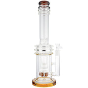 (WATER PIPE) 17" HEAVY 2 HONEYCOMB CUP PERC - AMBER