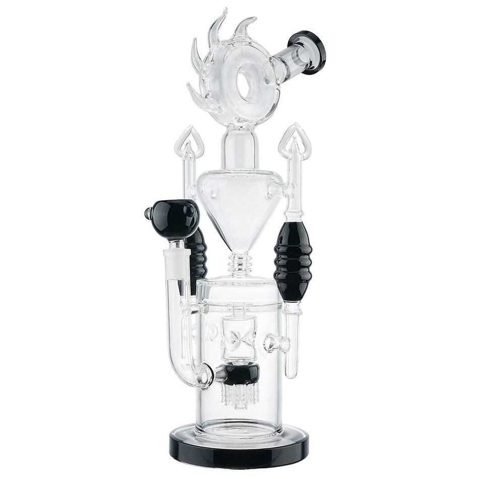 (WATER PIPE) 16" DONUT ON MULTI PERC - BLACK