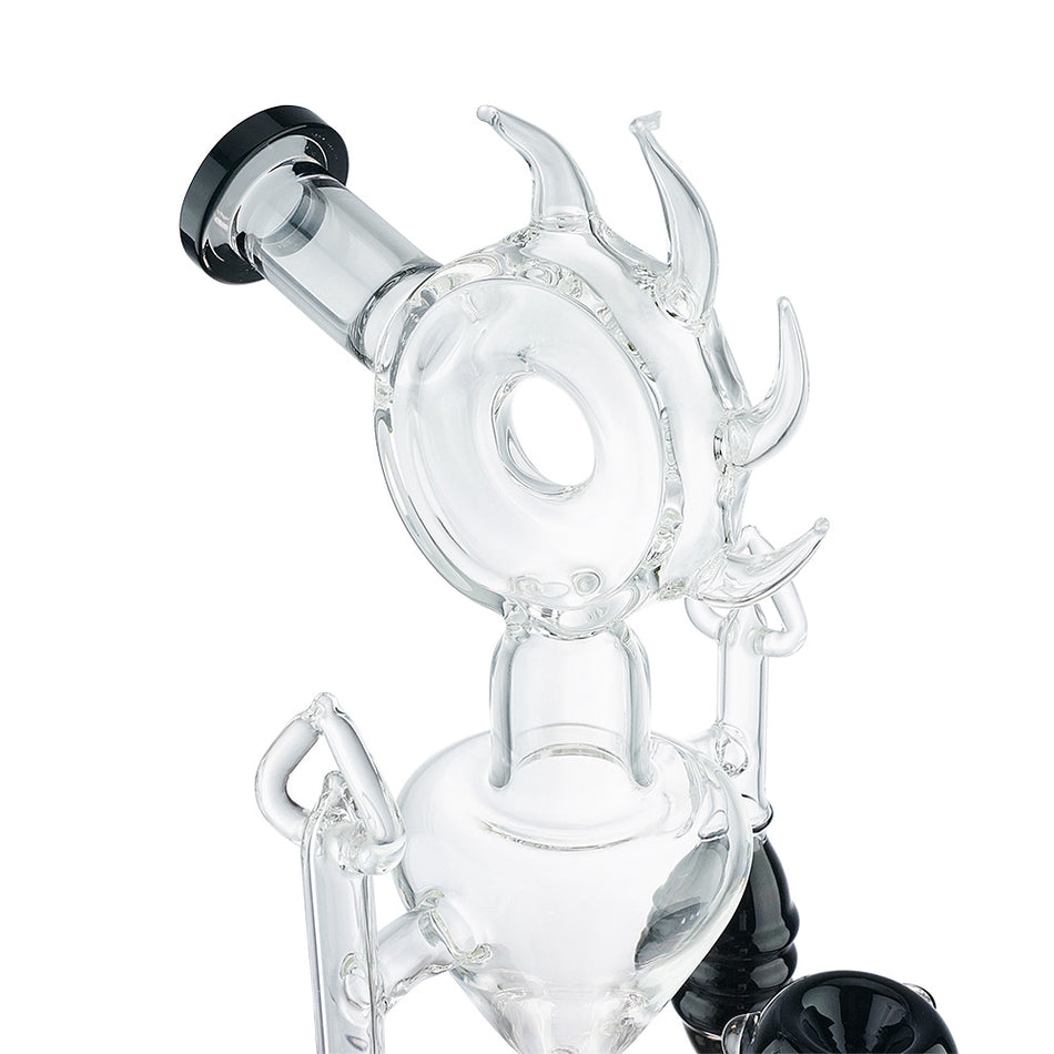 (WATER PIPE) 16" DONUT ON MULTI PERC - MARBLE PINK
