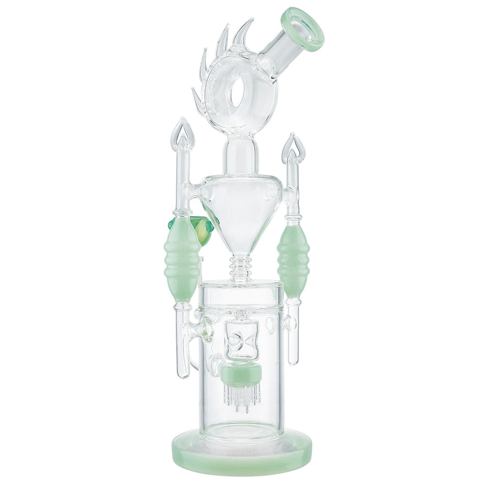 (WATER PIPE) 16" DONUT ON MULTI PERC - JADE GREEN