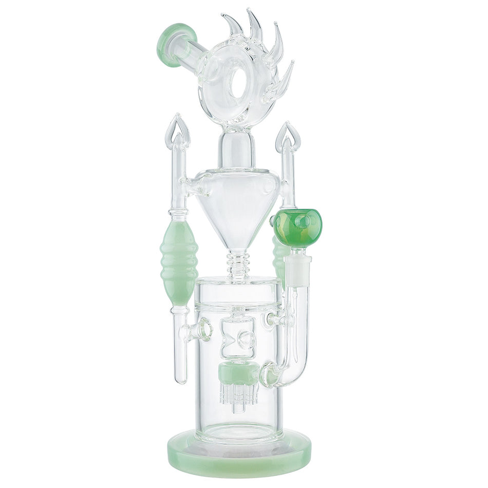 (WATER PIPE) 16" DONUT ON MULTI PERC - JADE GREEN