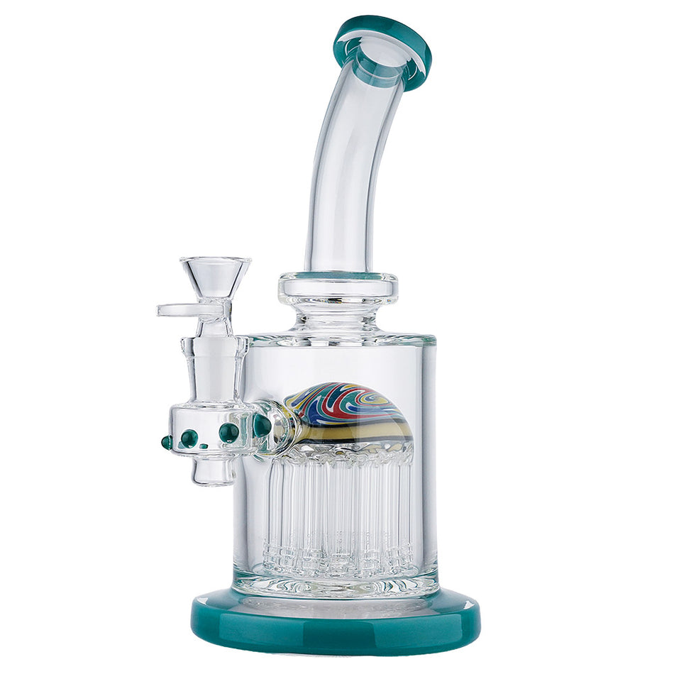 (WATER PIPE) 9.5" MUSHROOM PERC - TEAL