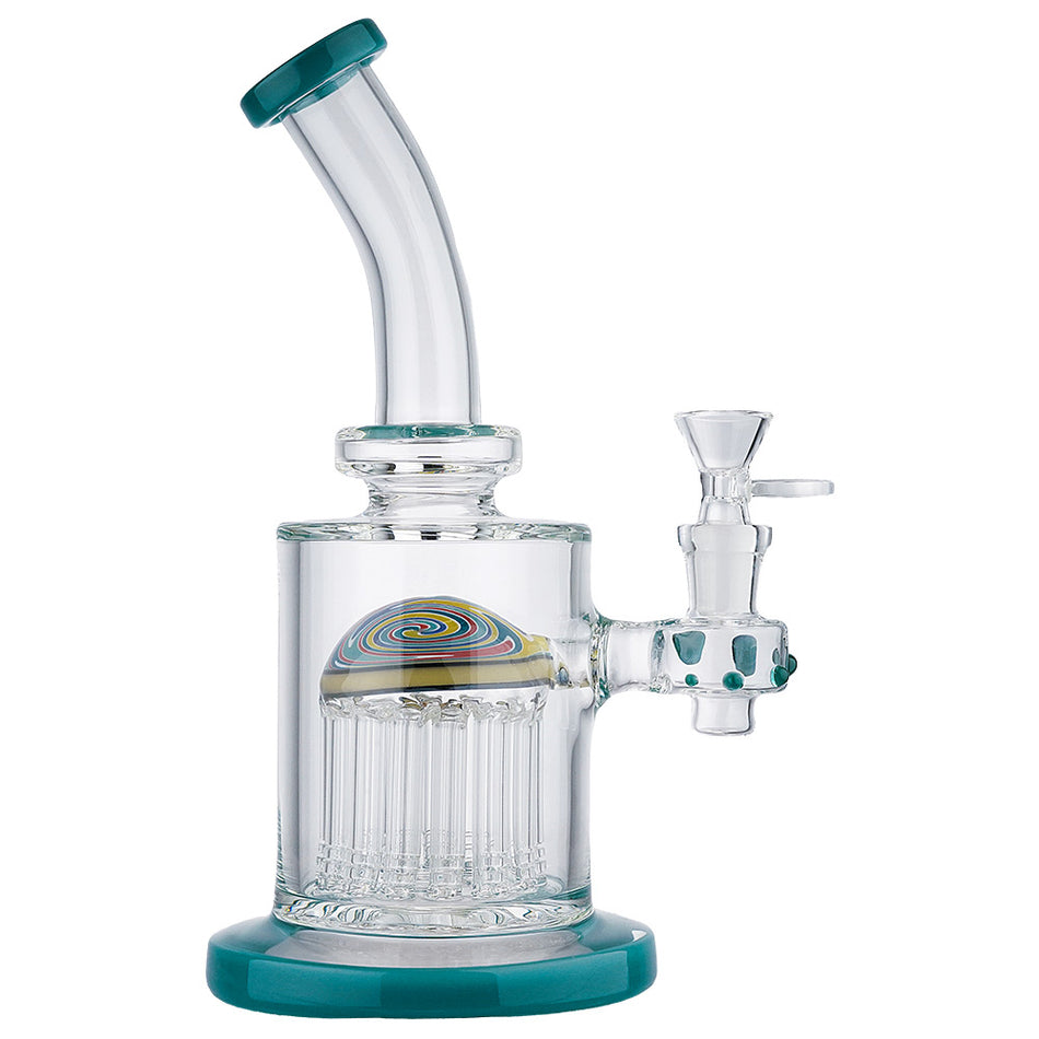 (WATER PIPE) 9.5" MUSHROOM PERC - TEAL