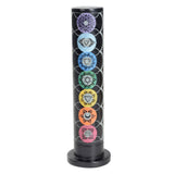(INCENSE HOLDER) 10.5" SOAPSTONE 7 CHAKRA #66747