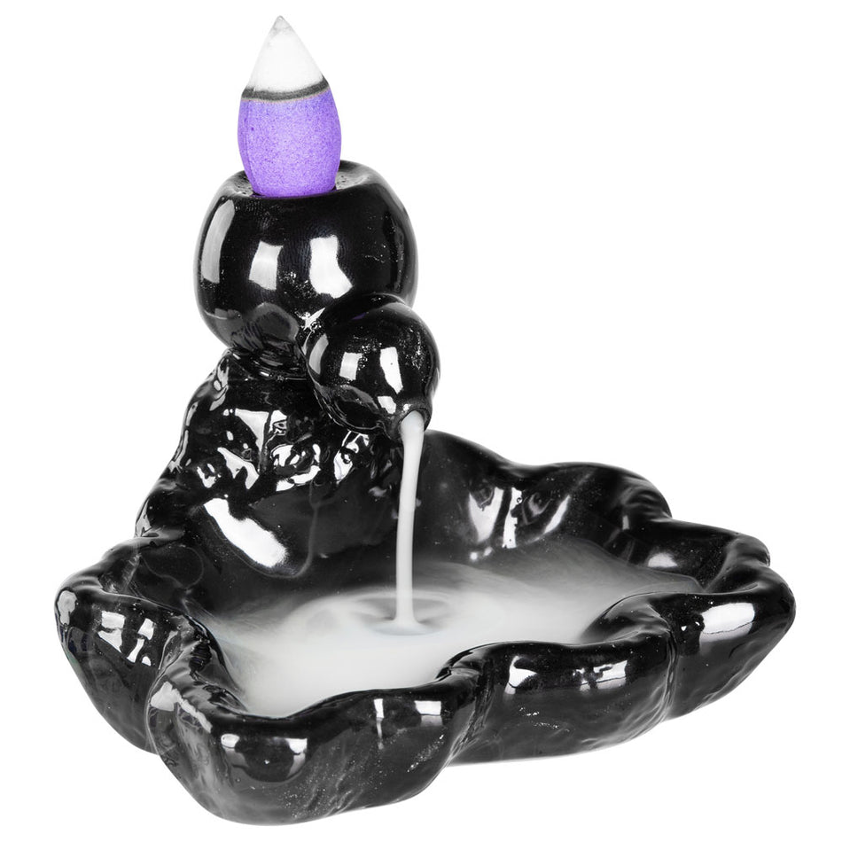 (INCENSE BURNER) BACKFLOW CONES BURNER 3.5" X 2.5" TRIPLE MOON