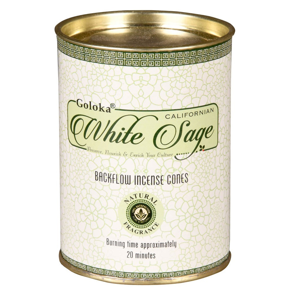 (INCENSE) BACKFLOW CONES 24CT - WHITE SAGE
