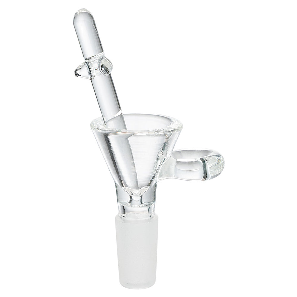 (BOWL) 14mm FUNNEL WITH GLASS POKER - BLUE