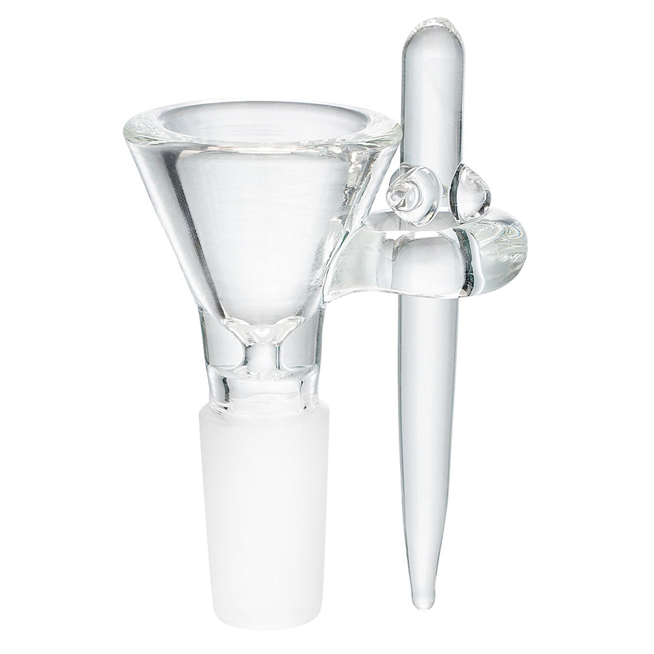 (BOWL) 14mm FUNNEL WITH GLASS POKER - CLEAR