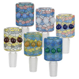 (BOWL) 14mm STAINED GLASS #F