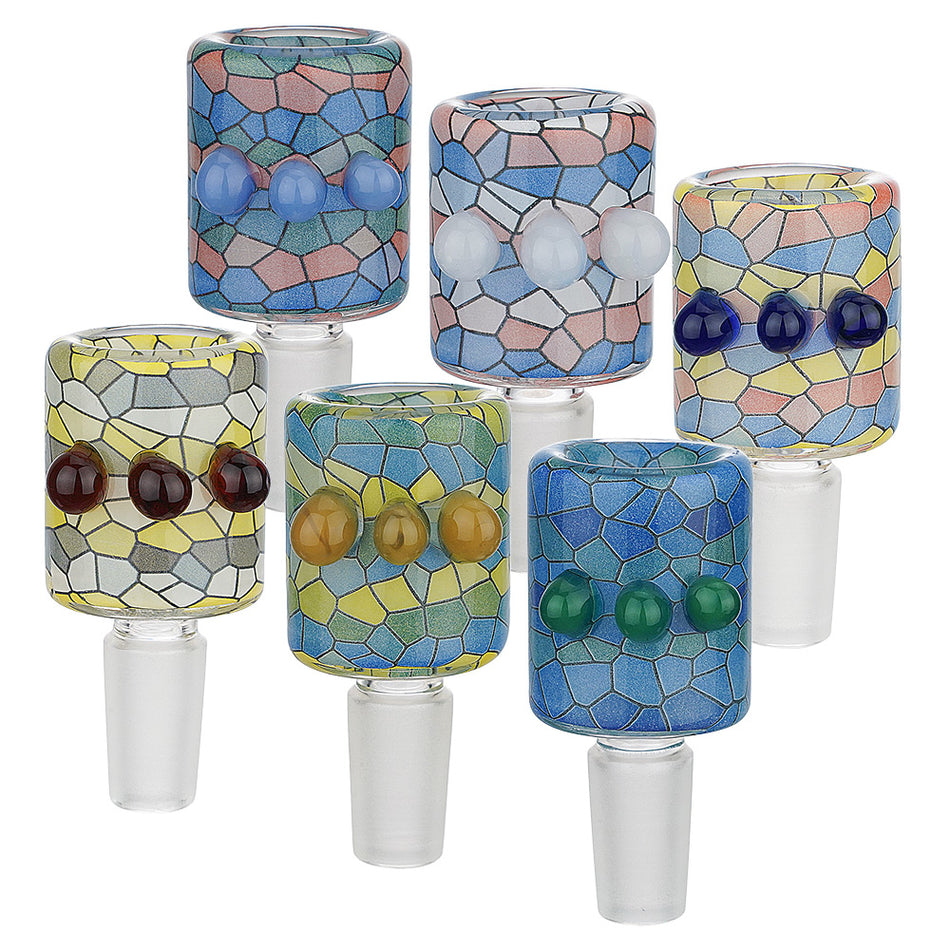 (BOWL) 14mm STAINED GLASS #F