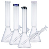 (WATER PIPE) 12" CLEAR BEAKER WITH COLOR ACCENT - BLACK