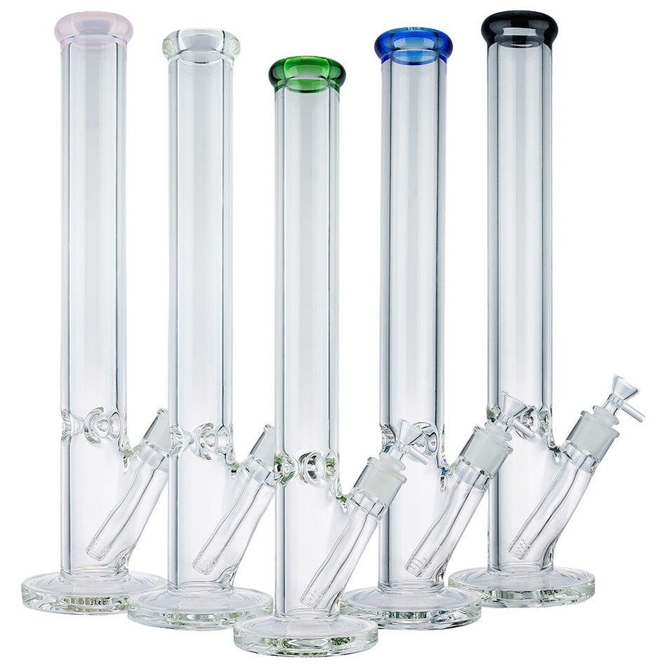 (WATER PIPE) 18" 9MM THICK STRAIGHT - CLEAR