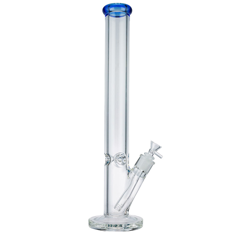 (WATER PIPE) 18" 9MM THICK STRAIGHT - CLEAR BLUE