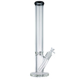 (WATER PIPE) 18" 9MM THICK STRAIGHT - CLEAR BLACK