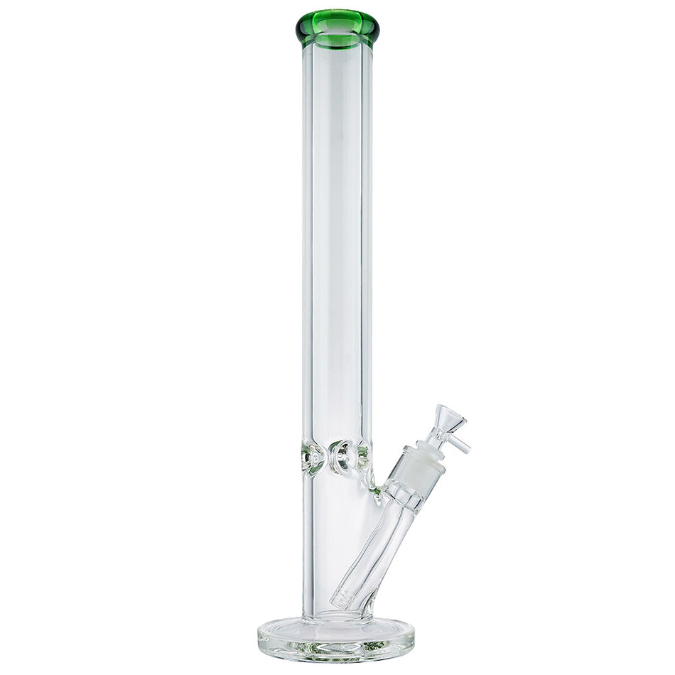 (WATER PIPE) 18" 9MM THICK STRAIGHT - CLEAR GREEN