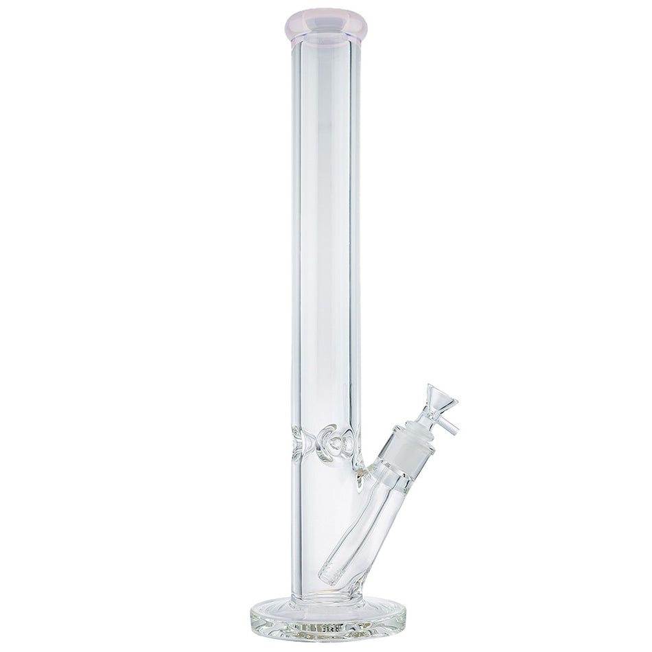 (WATER PIPE) 18" 9MM THICK STRAIGHT - CLEAR PINK